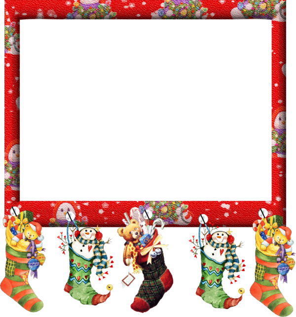 Cadre De Noel En Tube Clipart Santa Claus Christmas - Encadrement De Photo Noel - Png Download (600x643), Png Download