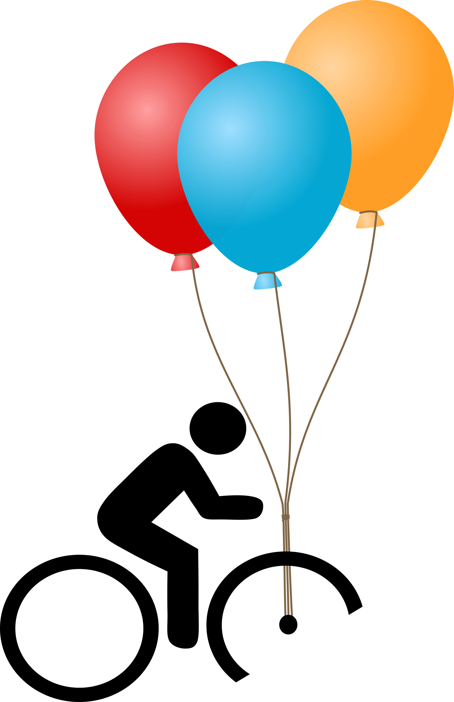 A Broken Bicycle With Balloons Clipart (1552x2400), Png Download