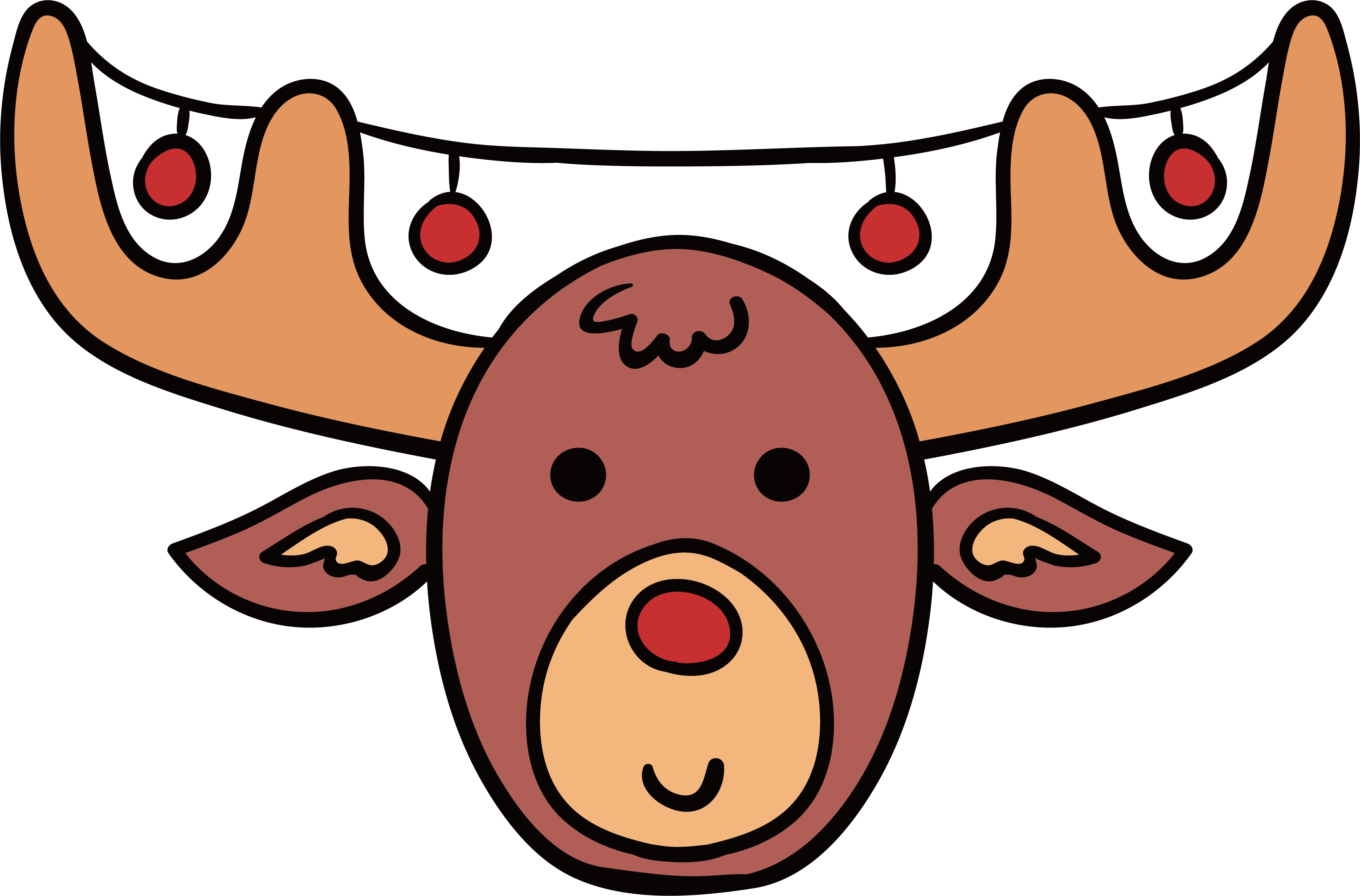 Clipart Royalty Free Stock Antlers Transparent Cartoon - Rena Facil De Desenhar - Png Download (4047x2666), Png Download