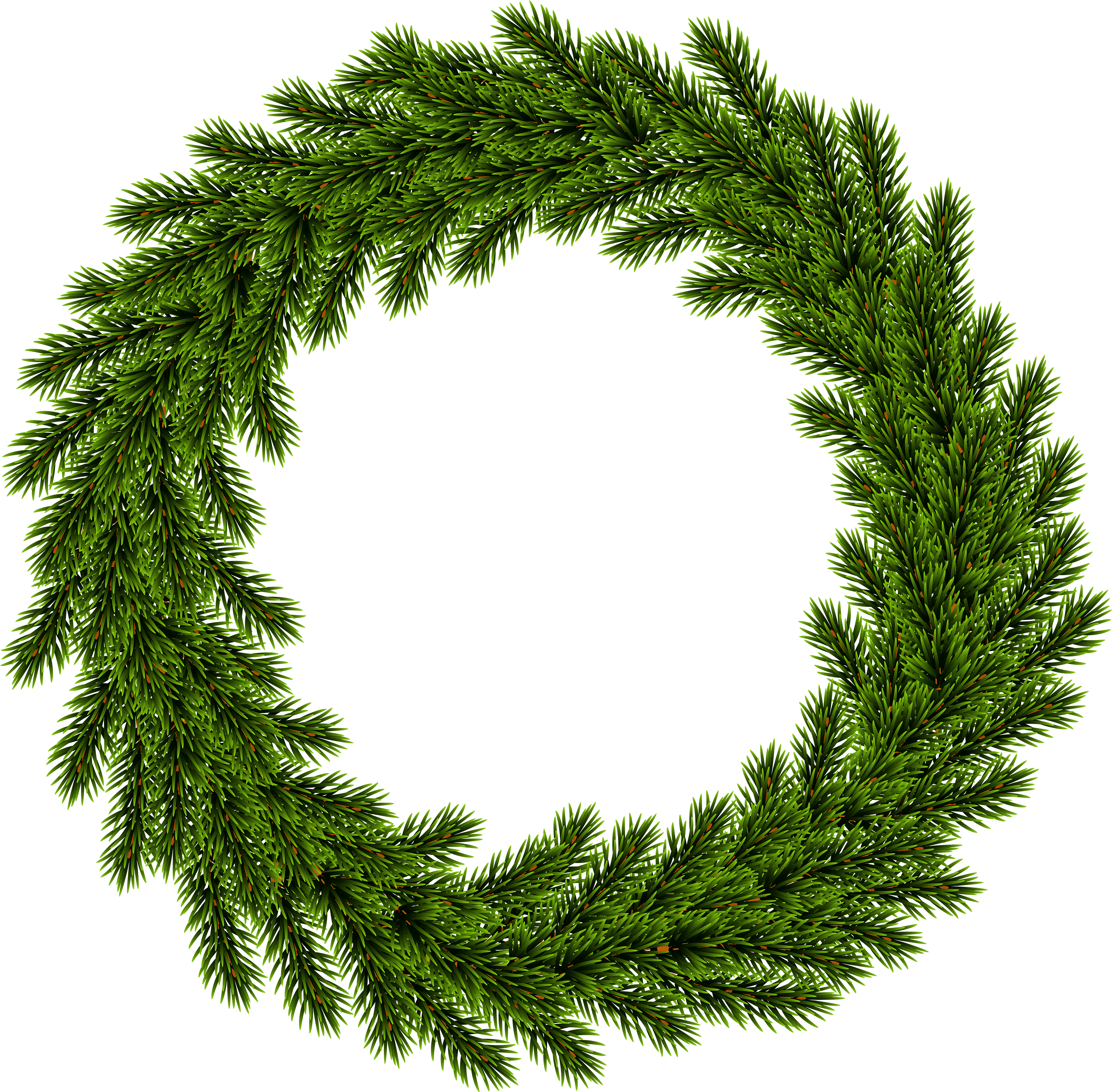 Хвойный Венок Clipart (3500x3438), Png Download