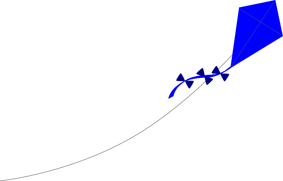 Kite Line Computer Icons Art Blue - Blue Kite Clipart (1167x750), Png Download