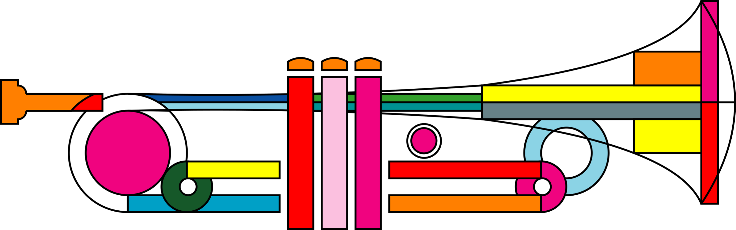 Trumpet Download Graphic Arts Musical Instruments - Trumpet Graphic Clipart (1089x340), Png Download