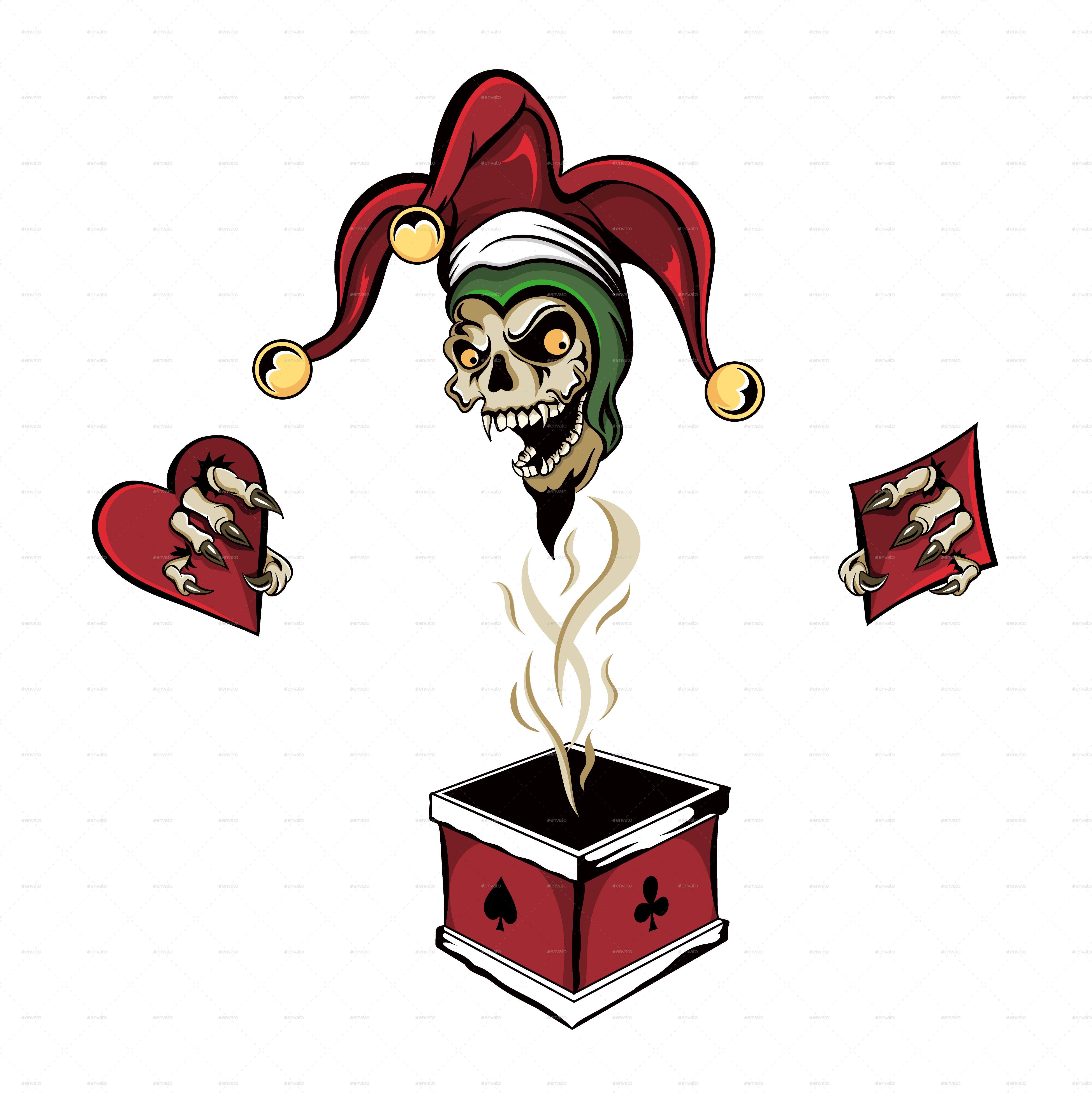 Playing Cards Joker Png - Joker Illustrations Poker Clipart (5000x5000), Png Download