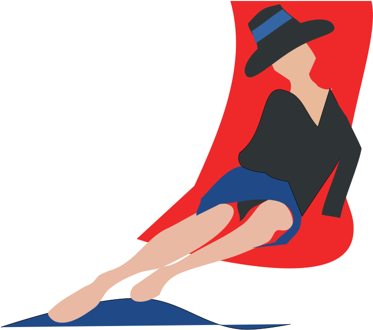 Sunbather Clip Art At - Donna In Sdraio In Giardino - Png Download (600x529), Png Download