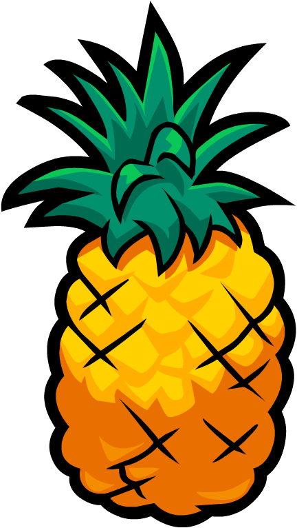 Pineapple - Cartoon Pineapple Transparent Background Clipart (432x766), Png Download
