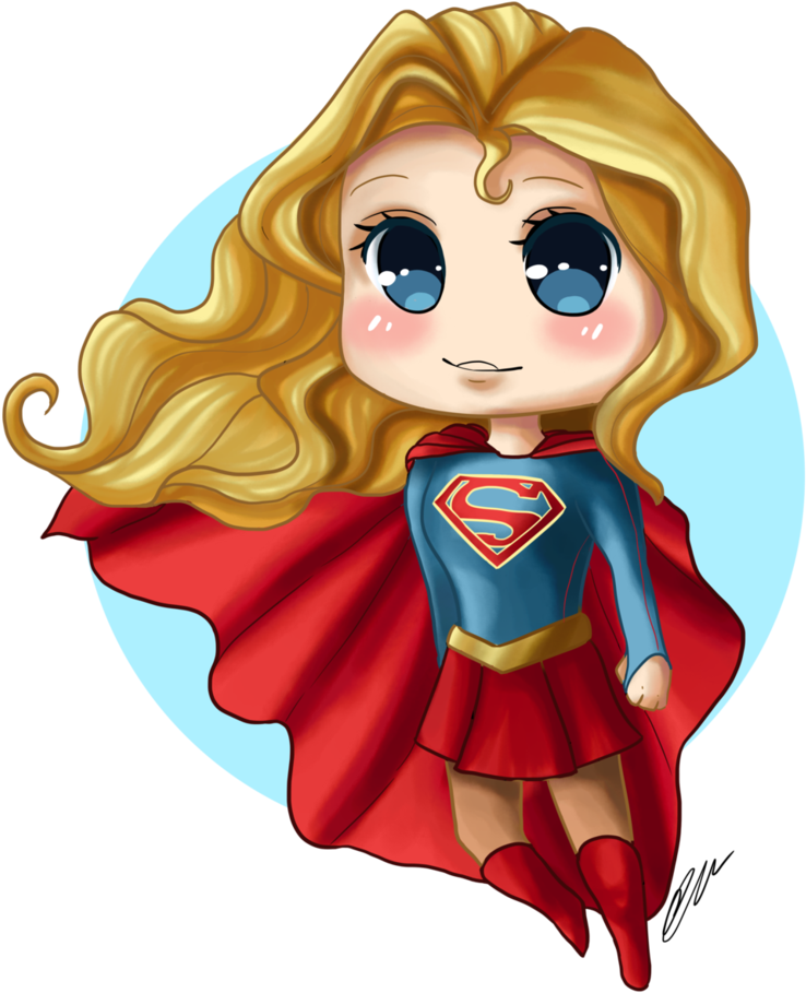 Vector Transparent Chibi Video By Artbox - Supergirl Animada Clipart (787x1014), Png Download