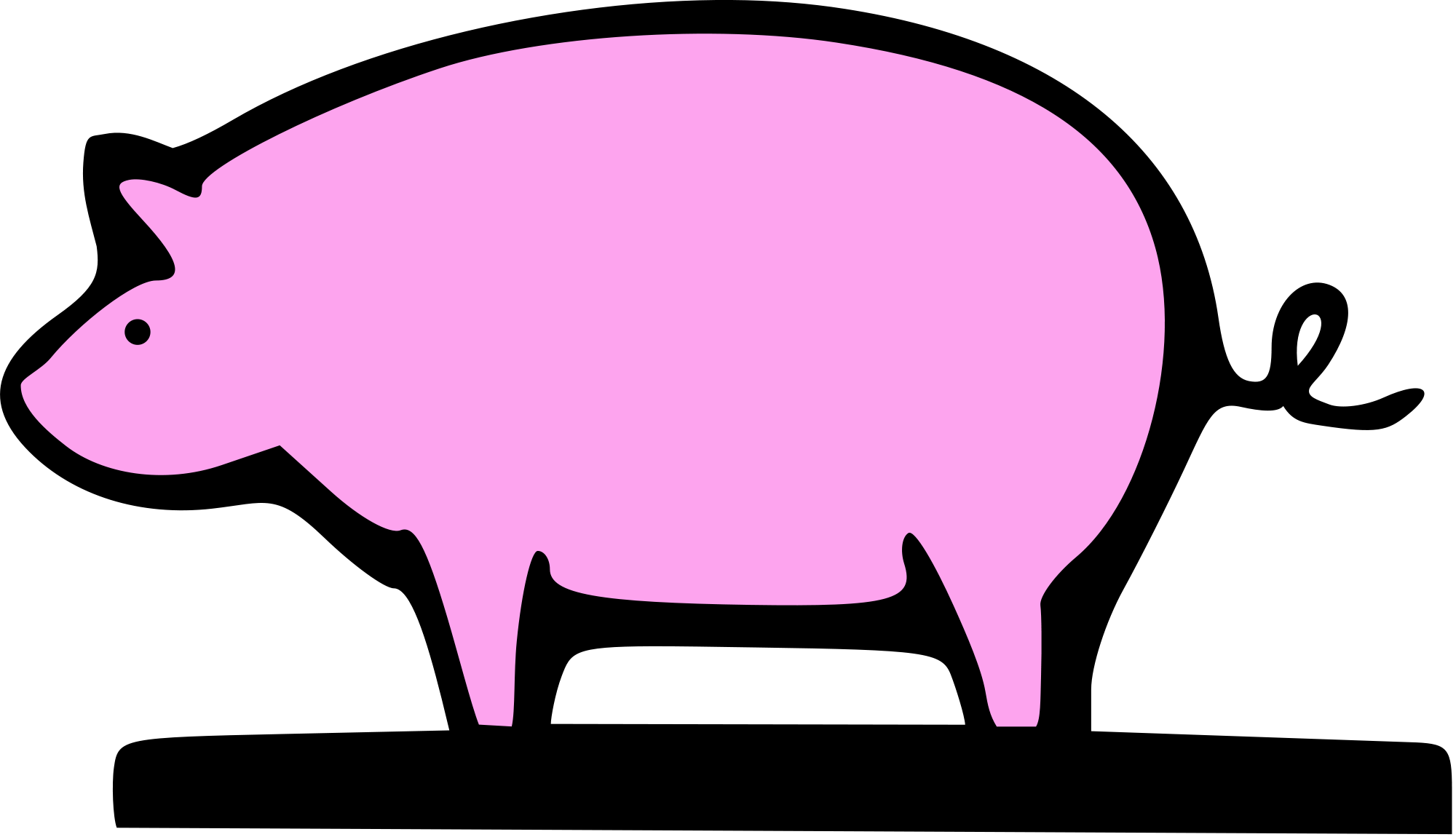 Open - Pig Clip Art Free - Png Download (2000x1150), Png Download