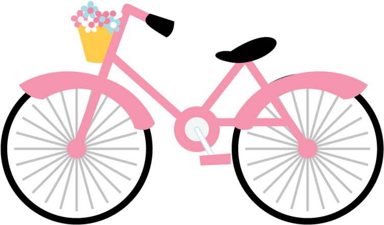 Paris Clipart, Bike, Bicycle Art, Paris Party, - Pink Bicycle Clipart - Png Download (900x646), Png Download