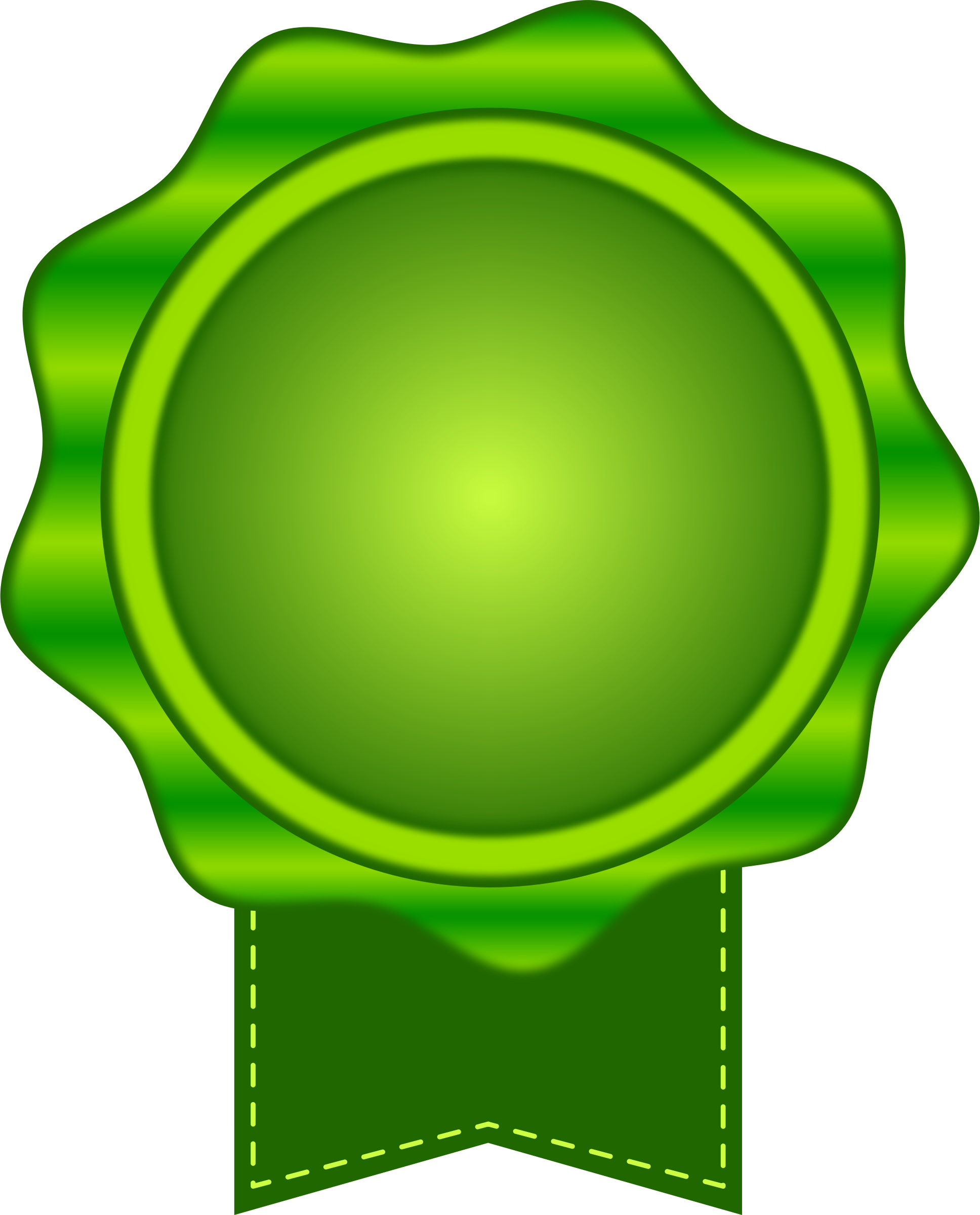 Big Image - Green Medal Png Clipart (1936x2400), Png Download