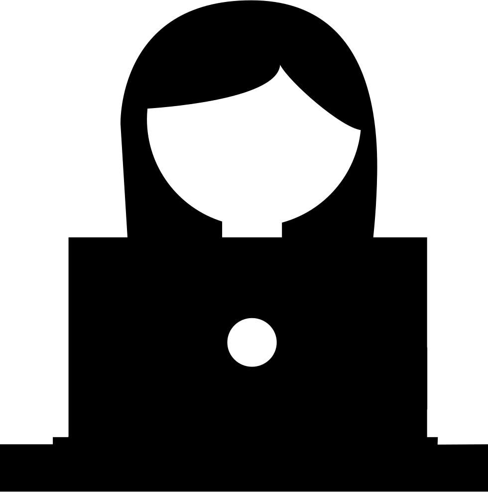 Girl Studying On A Laptop Comments - Girl On Laptop Icon Png Clipart (980x988), Png Download