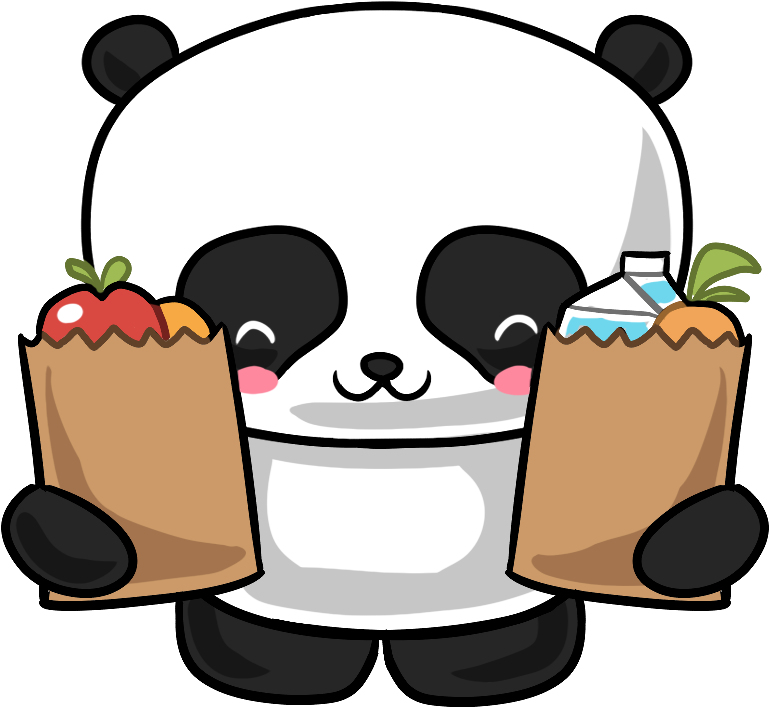 Panda Groceries Clipart (800x800), Png Download