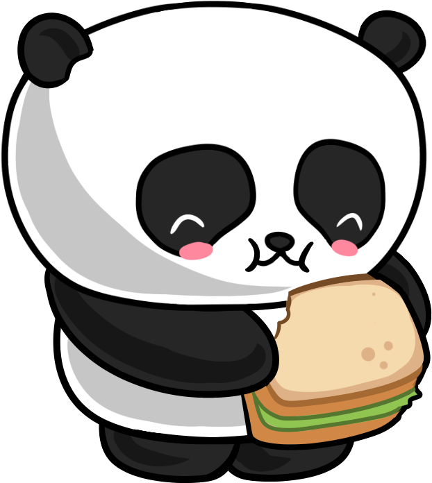 Panda Eating Clipart (800x800), Png Download