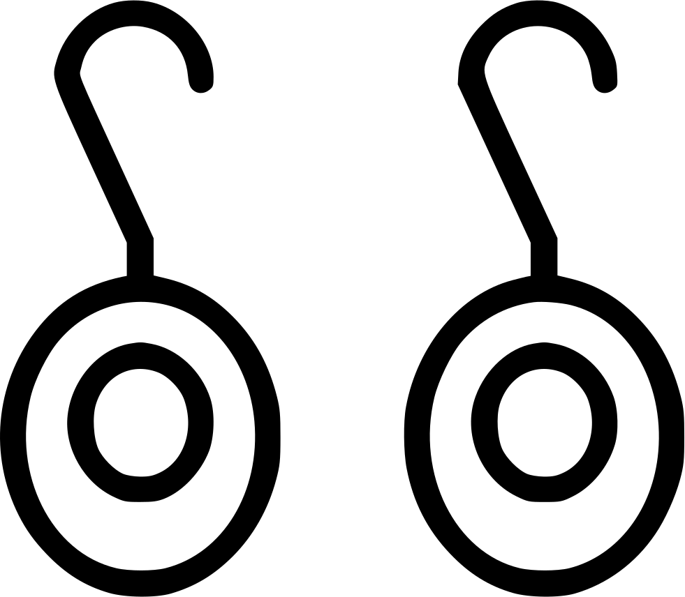 Earings Accessories Comments - Line Art Clipart (981x856), Png Download