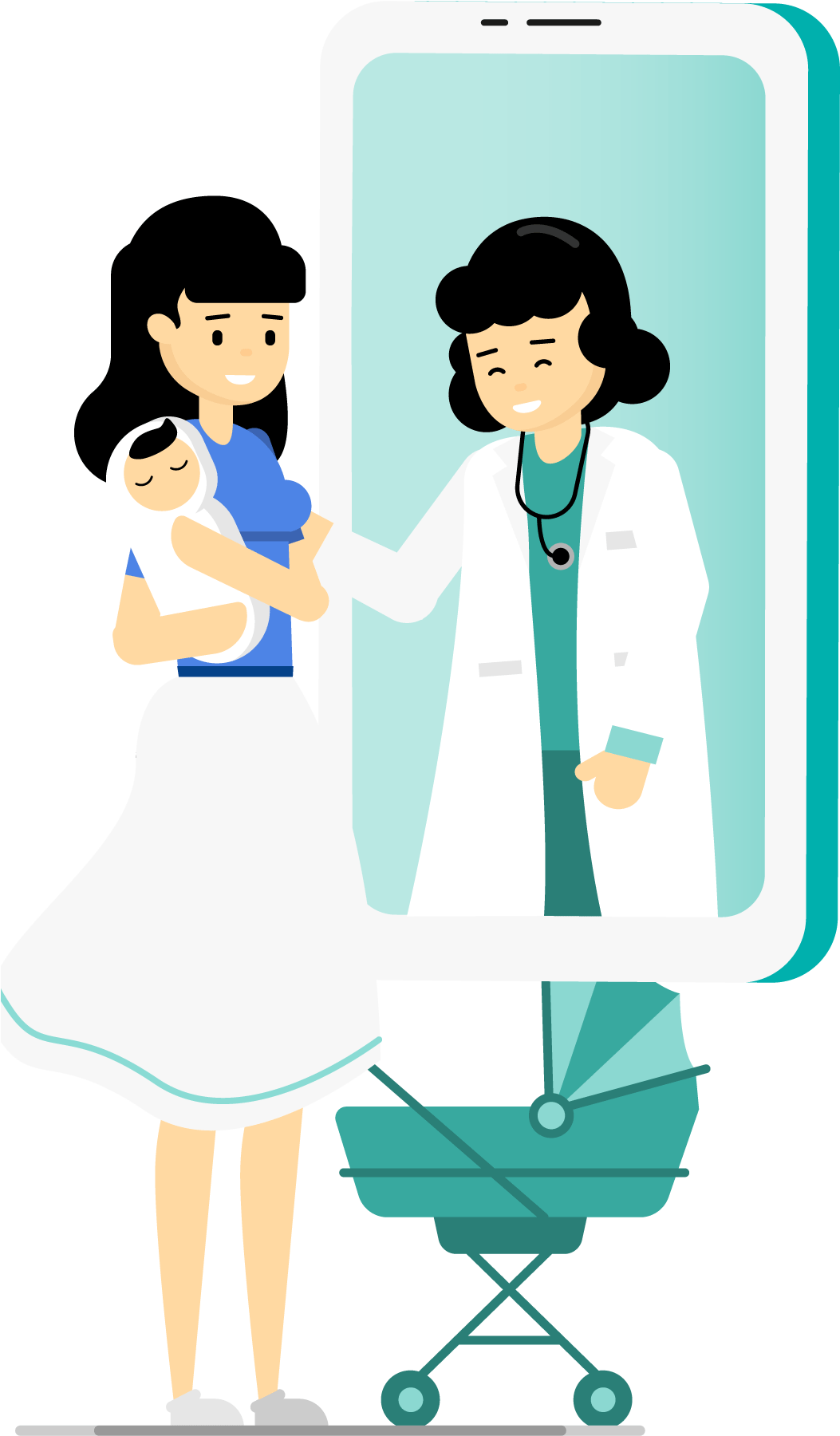 We Are Dedicated To Making Healthcare Simple, Convenient - Cartoon Clipart (1106x1814), Png Download
