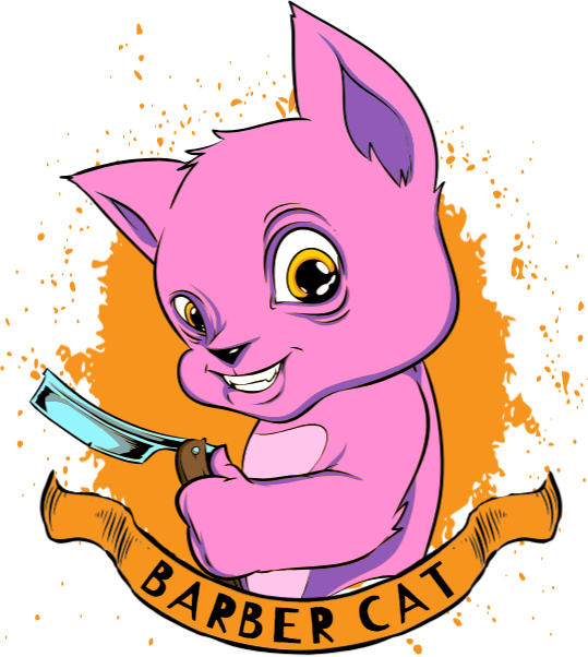 Barber Cat - Cartoon Clipart (539x602), Png Download