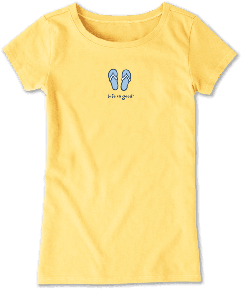 Girls Flip Flops Vintage Crusher Tee - Active Shirt Clipart (570x570), Png Download