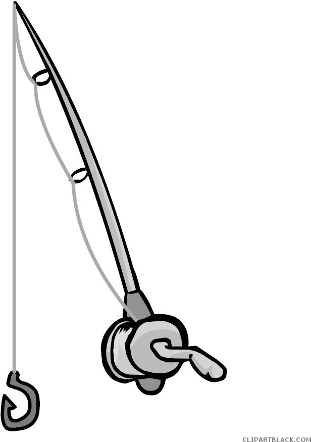 Fishing Rod Clipart - Fishing Rod Clipart Black And White - Png Download (875x911), Png Download