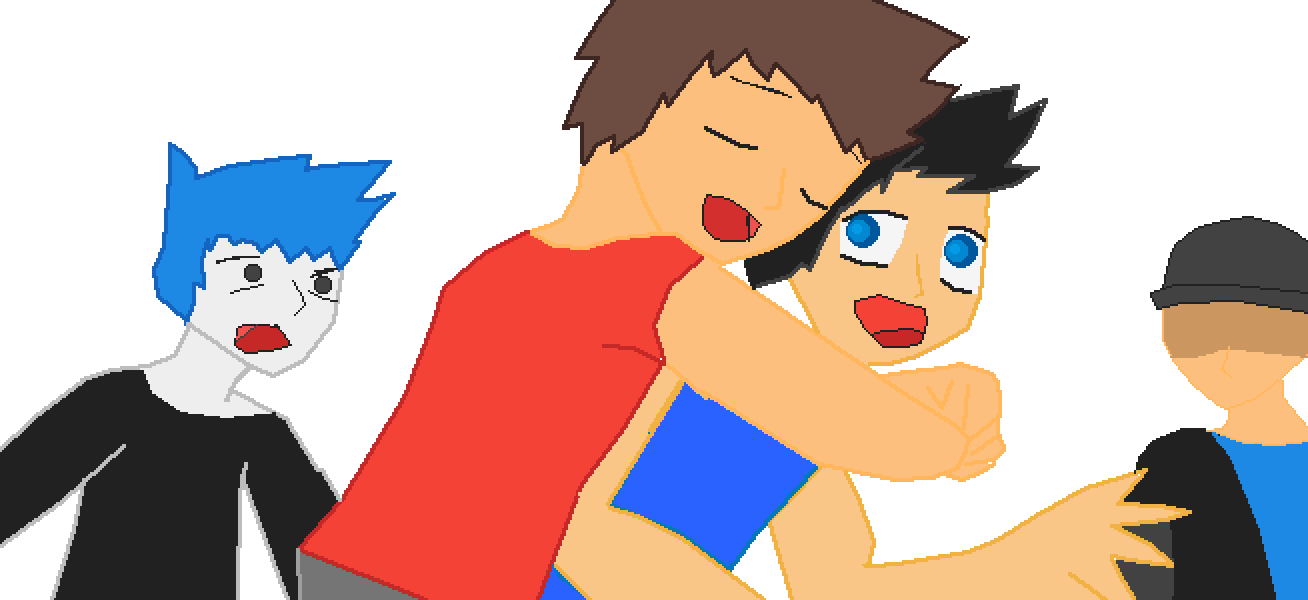 Brothers Hugs - Cartoon Clipart (1308x600), Png Download