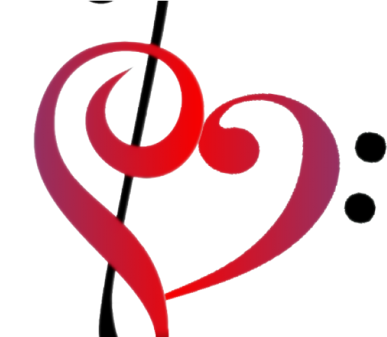 Love Clipart Music - Treble Clef Bass Clef Heart - Png Download (640x480), Png Download
