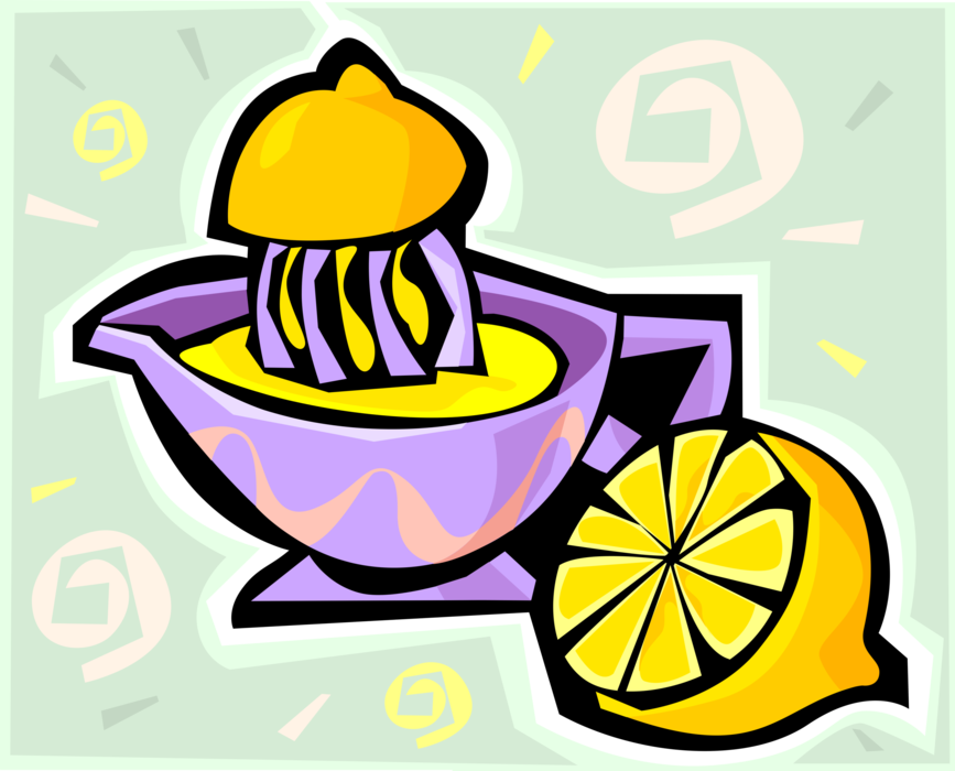 Vector Illustration Of Citrus Lemon Juicer Juice Maker Clipart Full