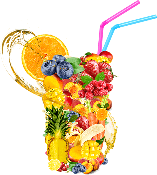 Juicing Mix Including Almost All Of The Fruits In The Clipart (538x600), Png Download