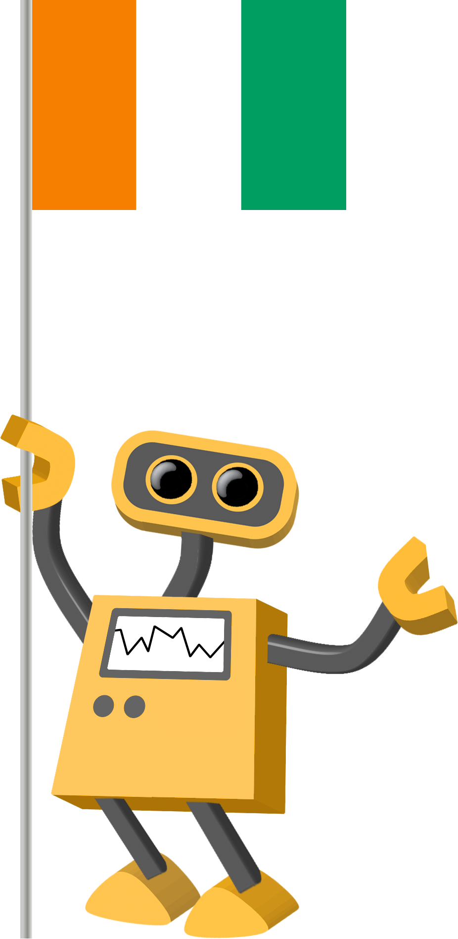 Flag Bot, Ivory Coast - Robot Clipart (926x1896), Png Download