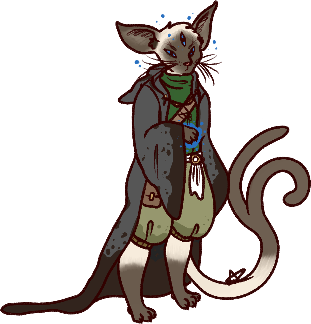 A Catfolk Cleric Of An Elder Mythos Cult A Kitty Cultist, - Cartoon Clipart (1080x1080), Png Download