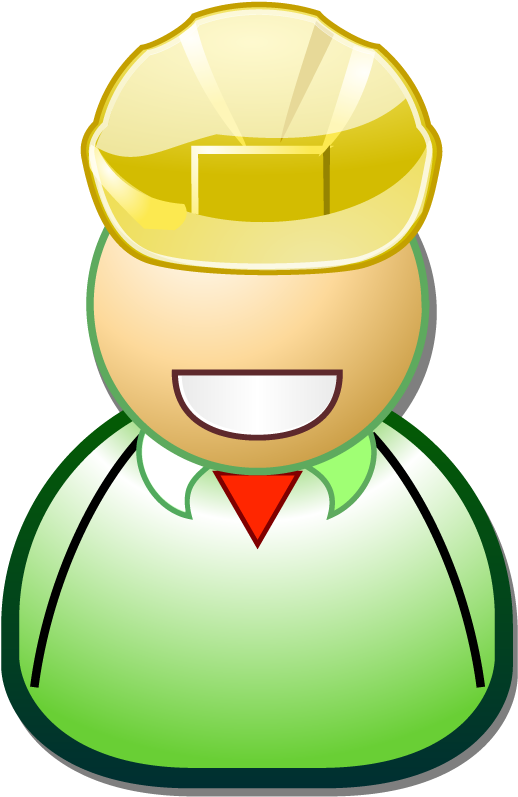 Worker With Yellow Hard Hat - Endangered Language Clipart (526x800), Png Download