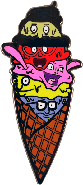 Belcher Sundae Pin, Pin, Peabe, Peabe - Ice Cream Cone Clipart (800x800), Png Download