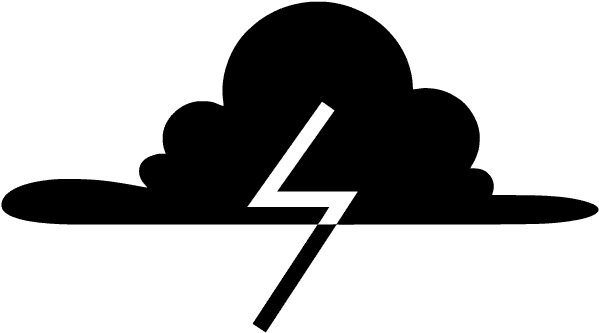 Lightning - Silhouette Clipart (750x750), Png Download