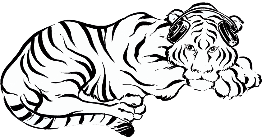 Tiger Whole Bodybig Eyes Copy Clipart (851x452), Png Download