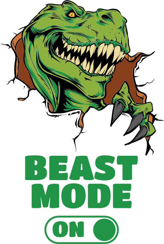 T-rex Mode - Angry Dinosaur Clipart - Png Download (539x802), Png Download