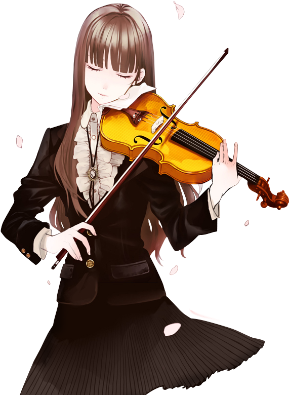 Render Violin - Chica Tocando Violin Anime Clipart (600x800), Png Download