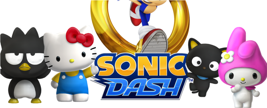 Hello Kitty Invades Sonic Dash In December - Sonic Dash Hello Kitty Clipart (894x375), Png Download