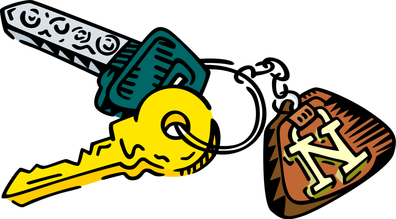 Vector Illustration Of Automobile Car Keys On Keychain - Schlüsselanhänger Clipart - Png Download (1265x700), Png Download