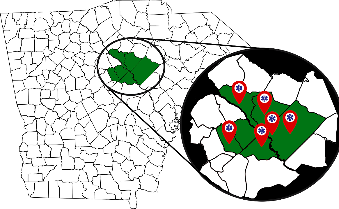 Divisions - County Ga Clipart (1165x717), Png Download
