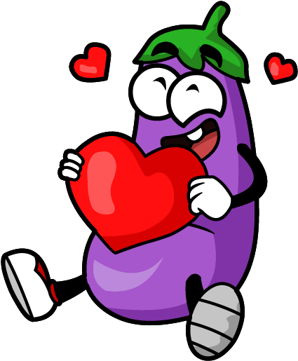 Eggplant Stickers Clipart (618x618), Png Download
