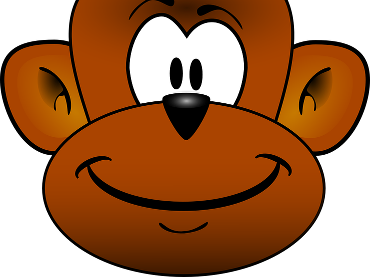 Cover Image - Cartoon Monkey Head Clipart (740x555), Png Download