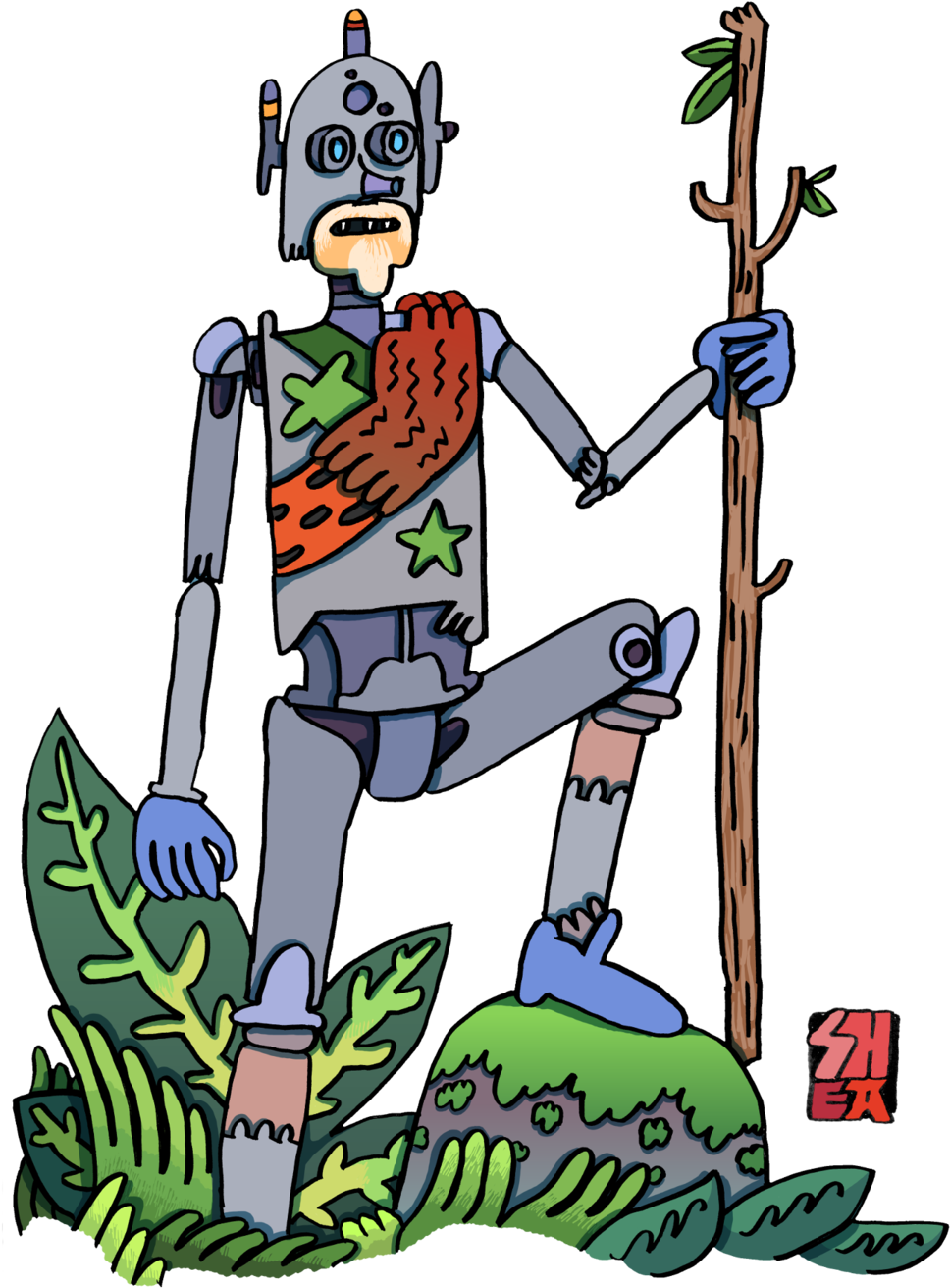 "robot Adventurer" - Cartoon Clipart (1000x1391), Png Download