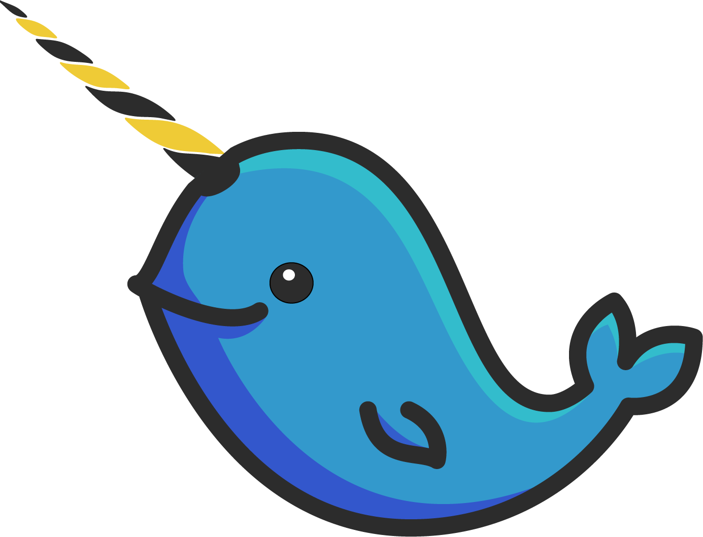 Narwhal @144 Clipart (1385x1059), Png Download