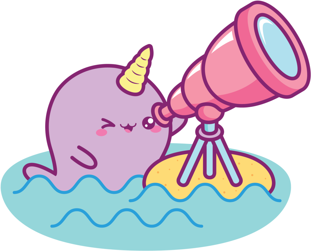 Telescope Narwhal Clipart (1099x898), Png Download