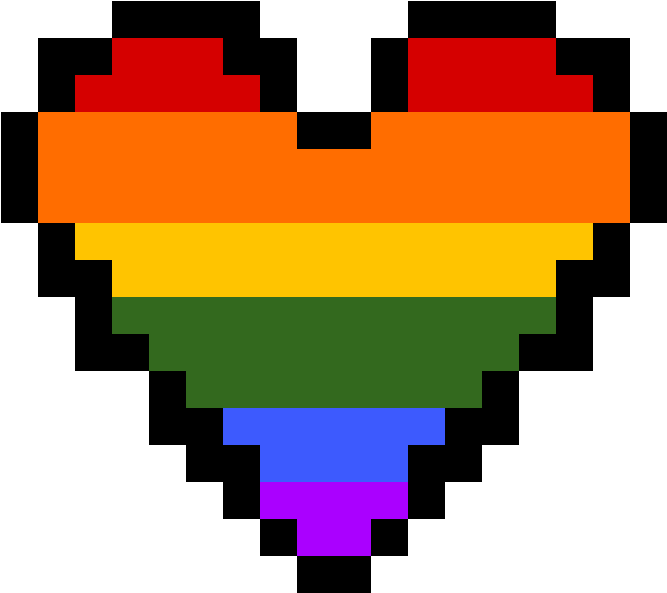 Gay - Pixel Art Rainbow Heart Clipart (1184x1184), Png Download