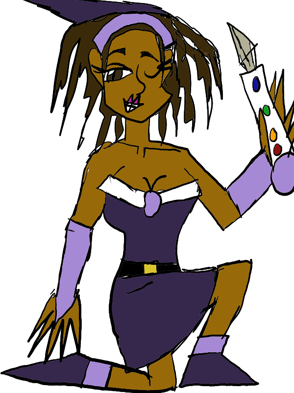 #art #drawing #witch #sexy #blackgirl - Cartoon Clipart (506x675), Png Download