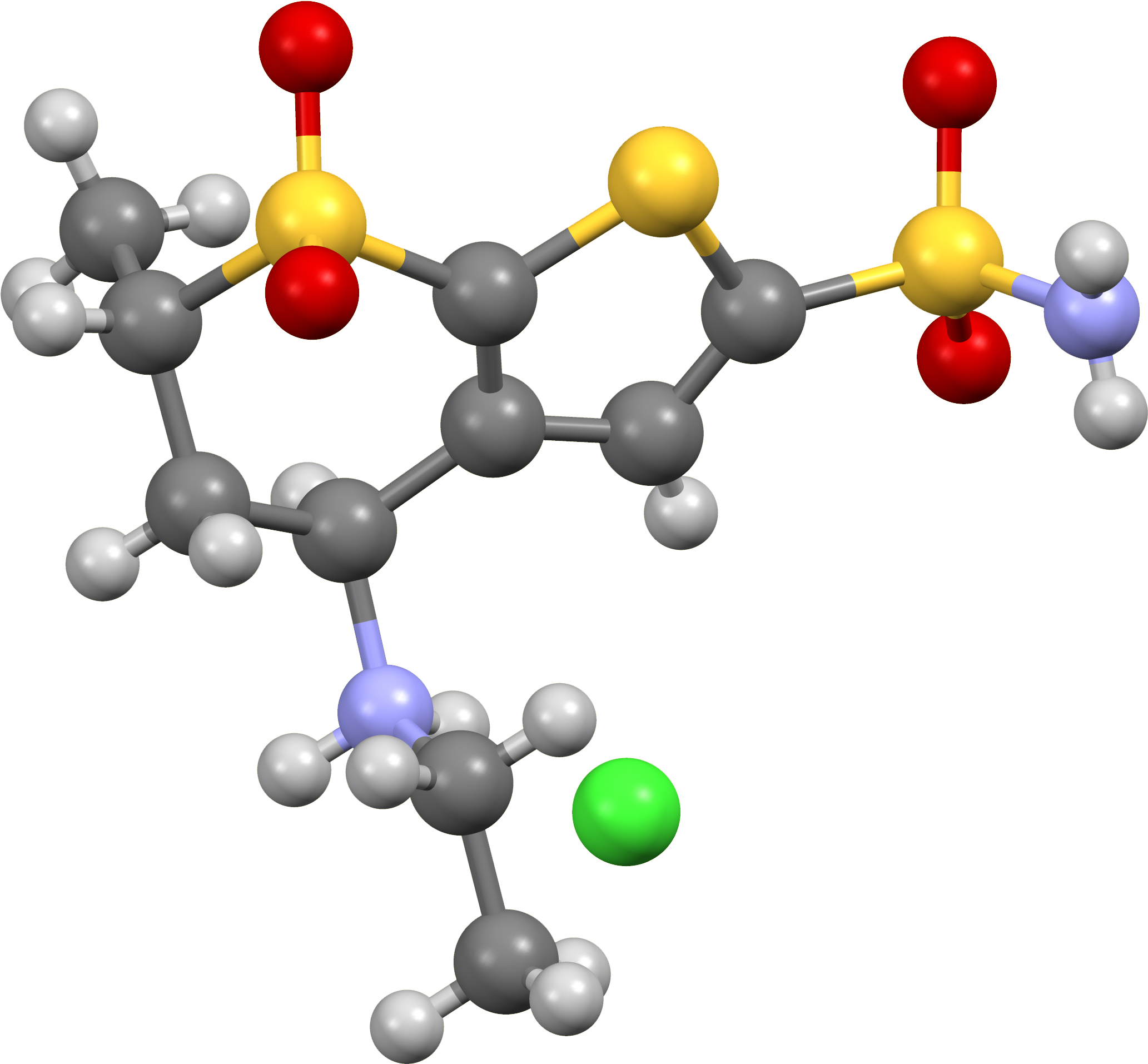 Dorzolamide Hydrochloride From Xtal 2007 Mercury 3d Clipart (2264x2113), Png Download