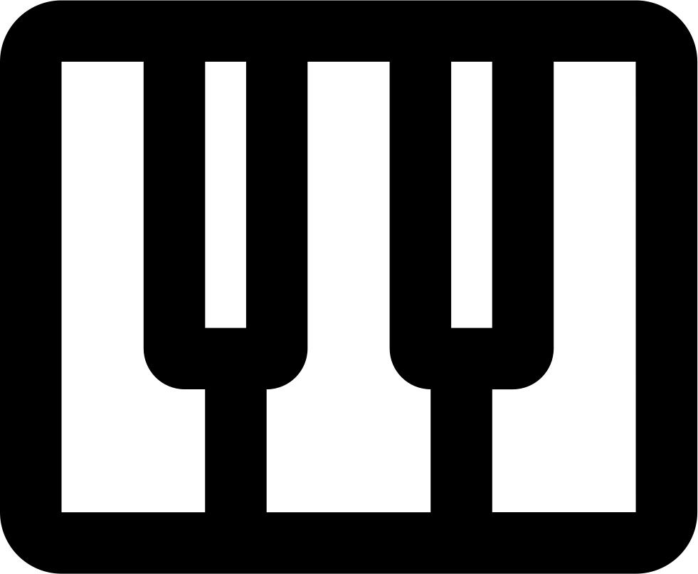 Piano Keys Outlined Instrument Comments - Piano Clipart (981x808), Png Download