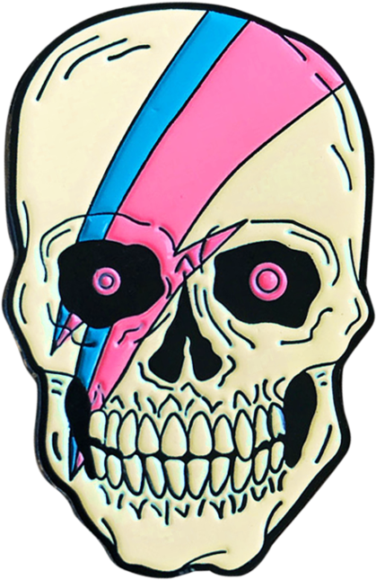 Ziggy Stardust Pin V=1517285265 - Skull Clipart (1024x1024), Png Download