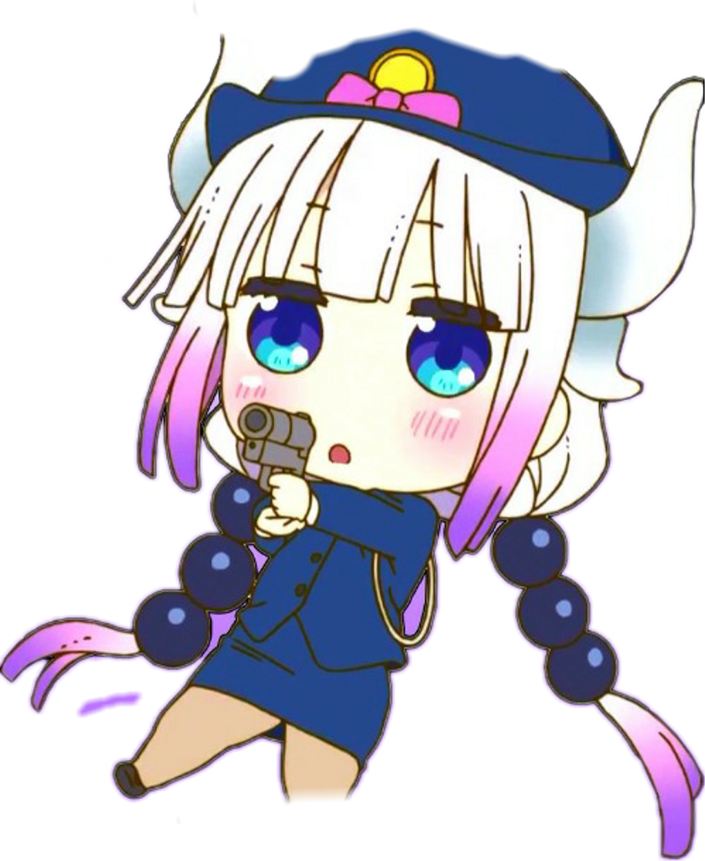 Misskoboyashisdragonmaid Anime Kawaii Transparent Background - Loli Police Clipart (1024x1250), Png Download