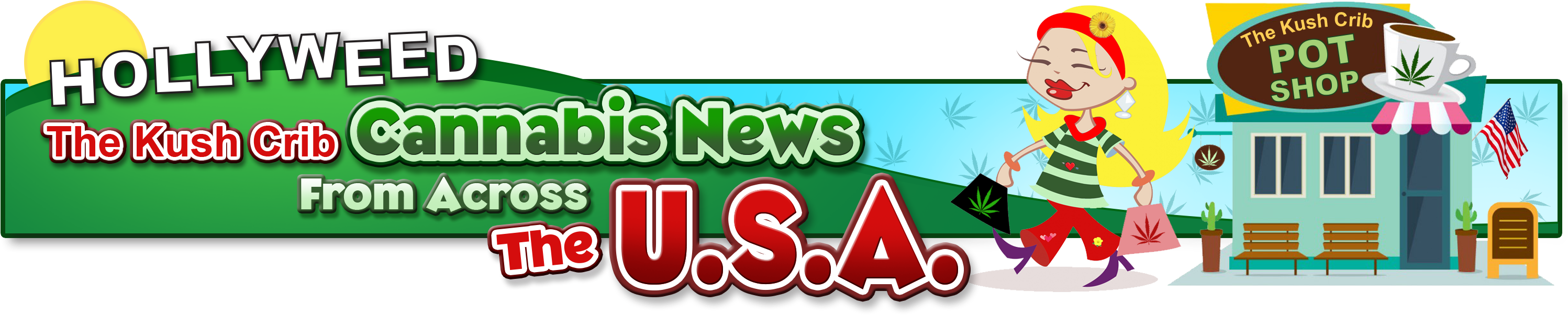 Cannabis News From The Home Of The Brave - Illustration Clipart (3000x689), Png Download