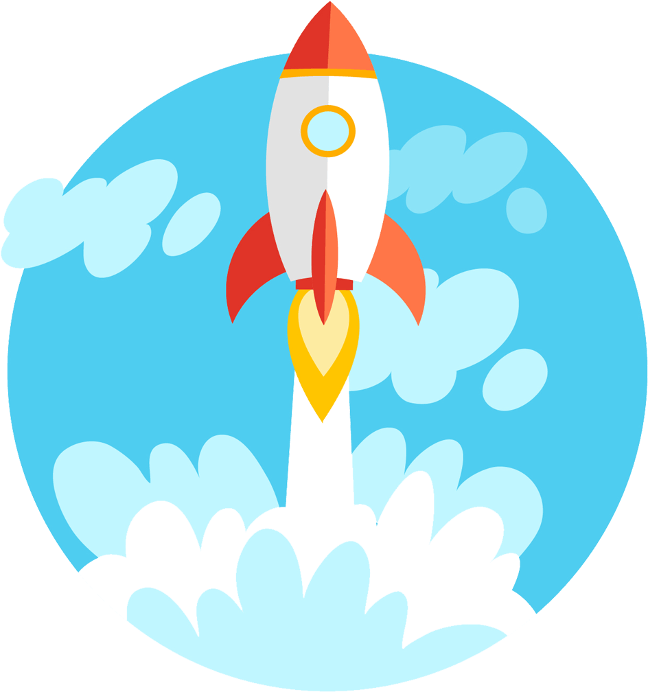 Hassel Free Mutualfund Investment - Cartoon Rocket Launch Clipart (1024x1023), Png Download
