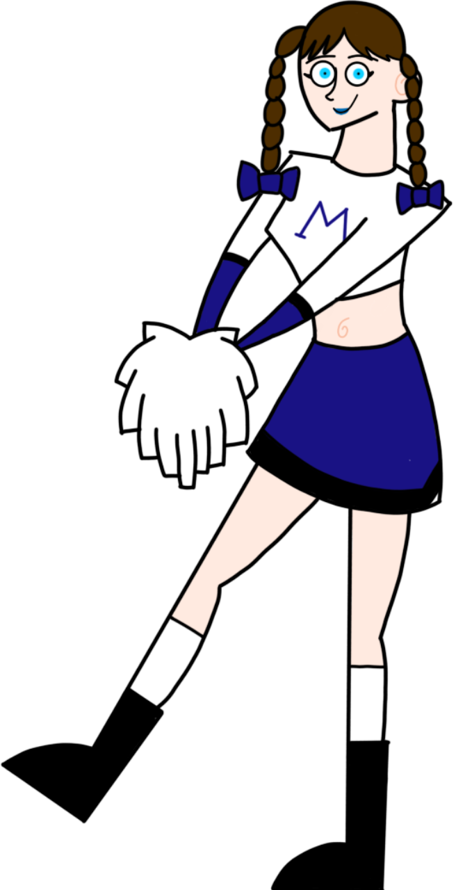 Cheerleader Tammie - Cartoon Clipart (656x1280), Png Download